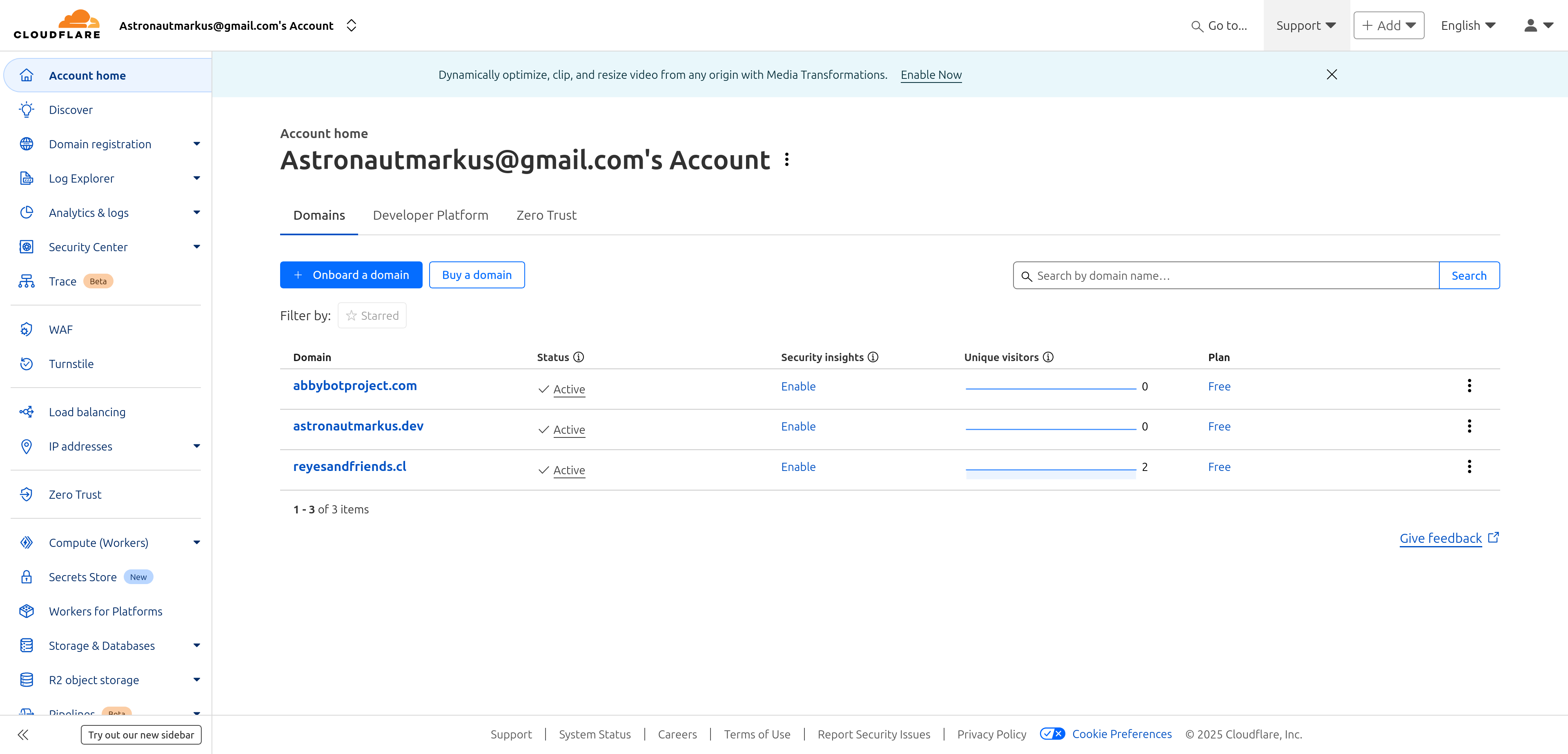 Cloudflare Dashboard