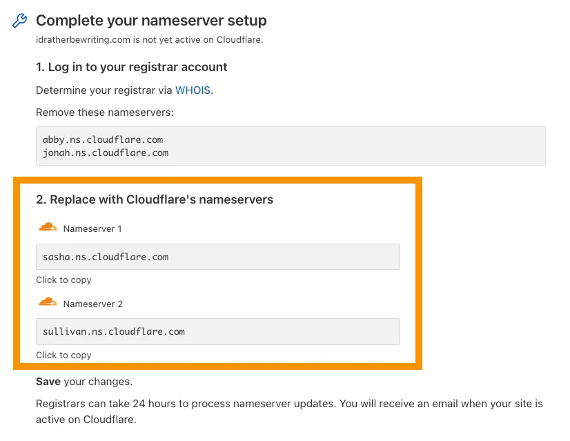 Cloudflare Nameservers